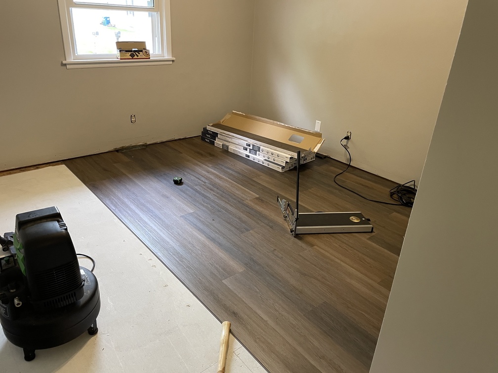 Vinyl Plank Flooring Progress Front Bedroom1